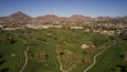 A aerial view of a golf corse in Arizona during the winter.