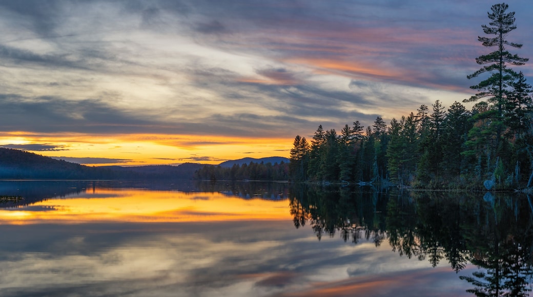 Lake Durant autumn sunset in the High Peaks Wilderness area of New York Adirondack
