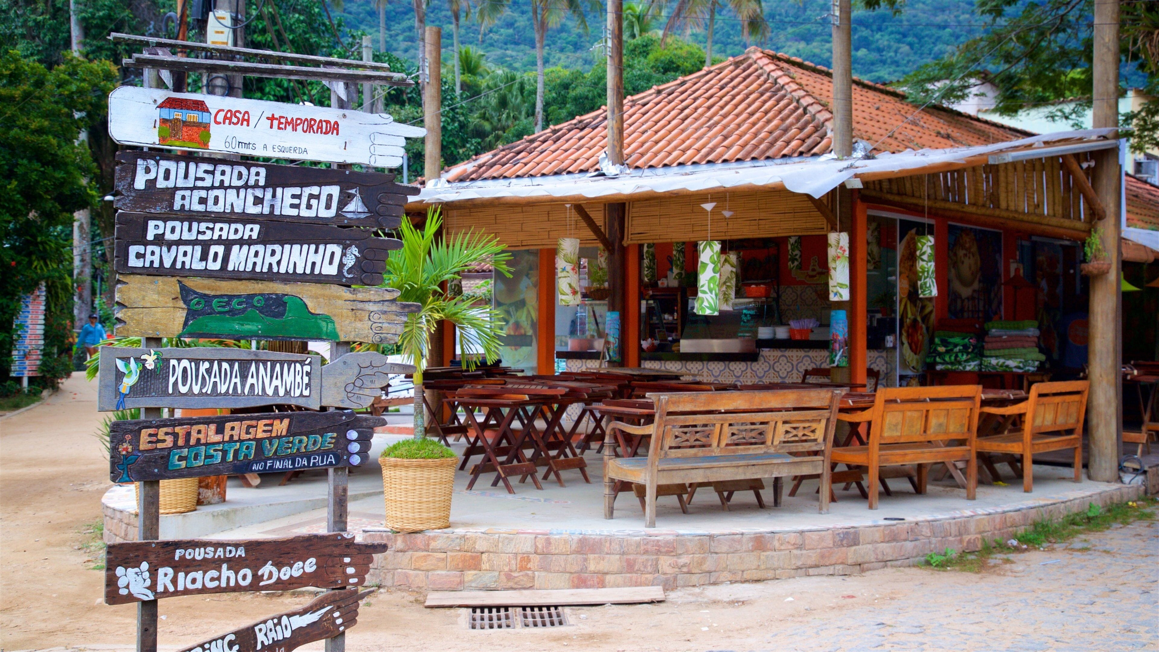 Vila do Abraão which includes signage and a small town or village