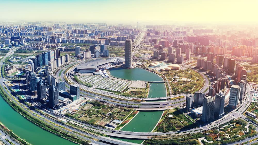 Aerial photography Zhengzhou CBD, Shutterstock ID 1076048606, Purchase Order: -