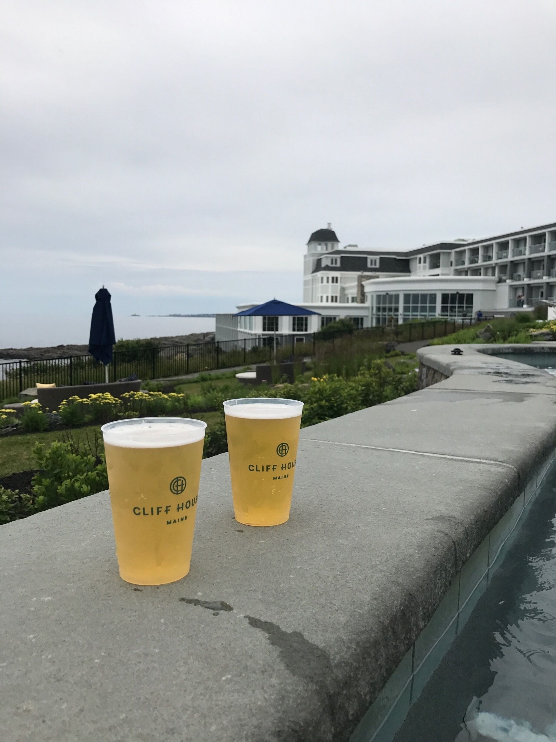 Drinks at the hot tub!