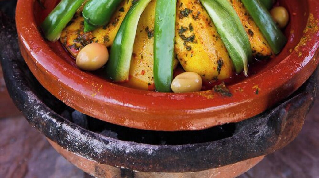 The infamous Moroccan Tagine.
Filled with fresh vegetables and meat, if you want, this typical local dish is found everywhere around the country. And every region has their own spin on it and spice blends they use.
The best thing to do is ask a local to make it - then you will get the very best tasting tagine!