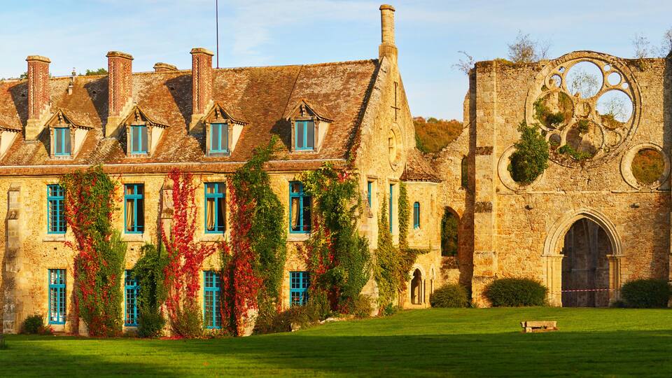 Panoramic view of Abbaye des Vaux-de-Cernay, France
