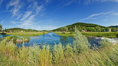 Panorama view of the flow of River Gacka near Otočac, Croatia