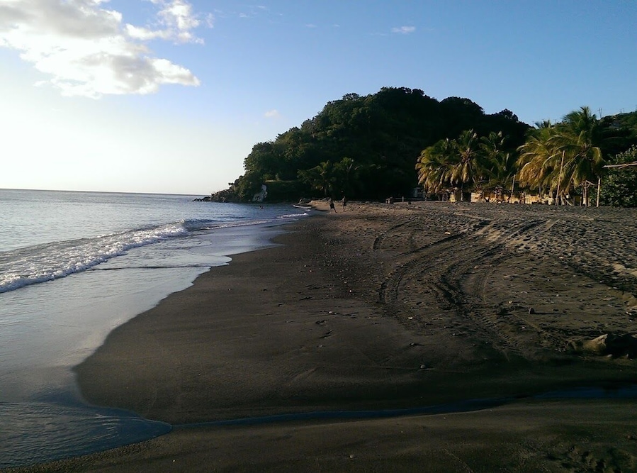 Black sand.
