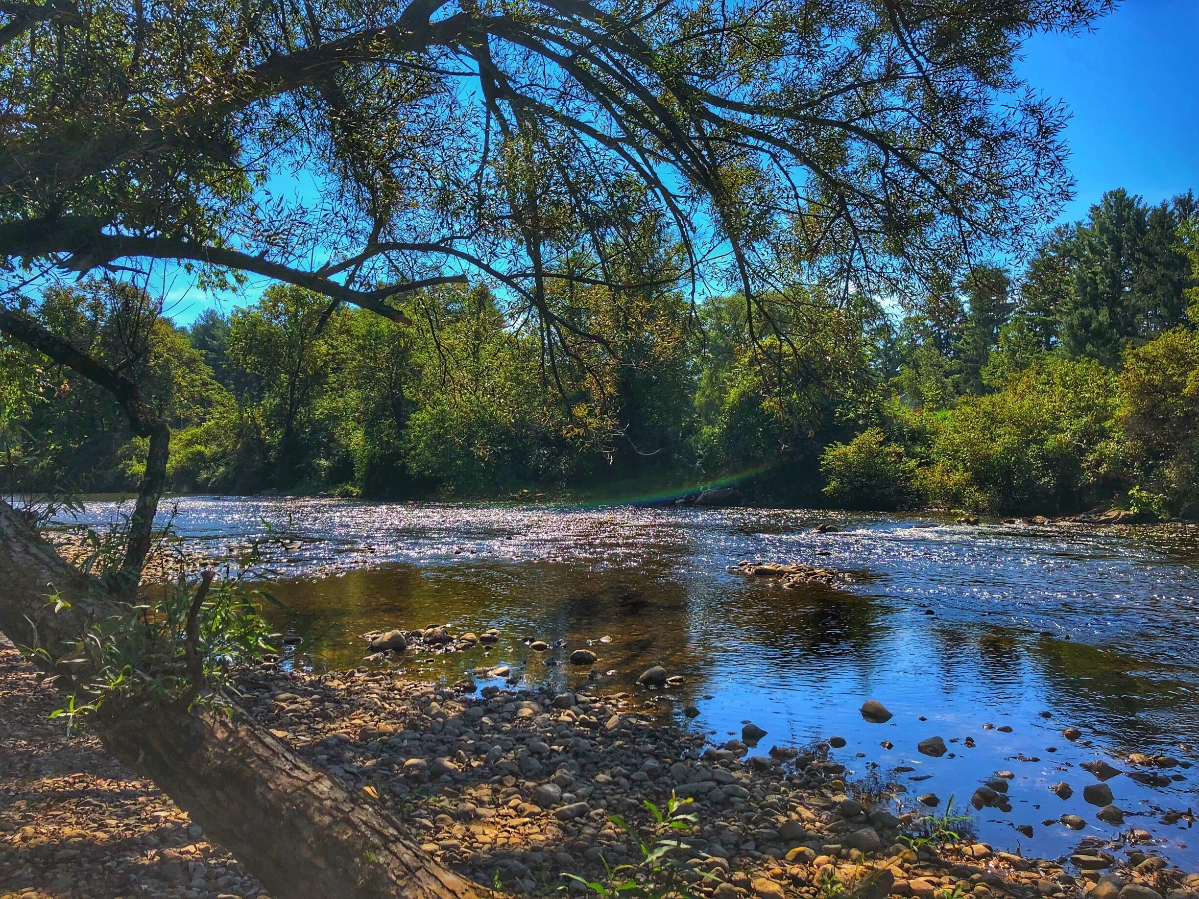 While enjoying the history and beauty of the Henry covered bridge of you turn around you see the beauty of the Walloomsac River. Beautiful view on a hot summer day in Bennington, VT.