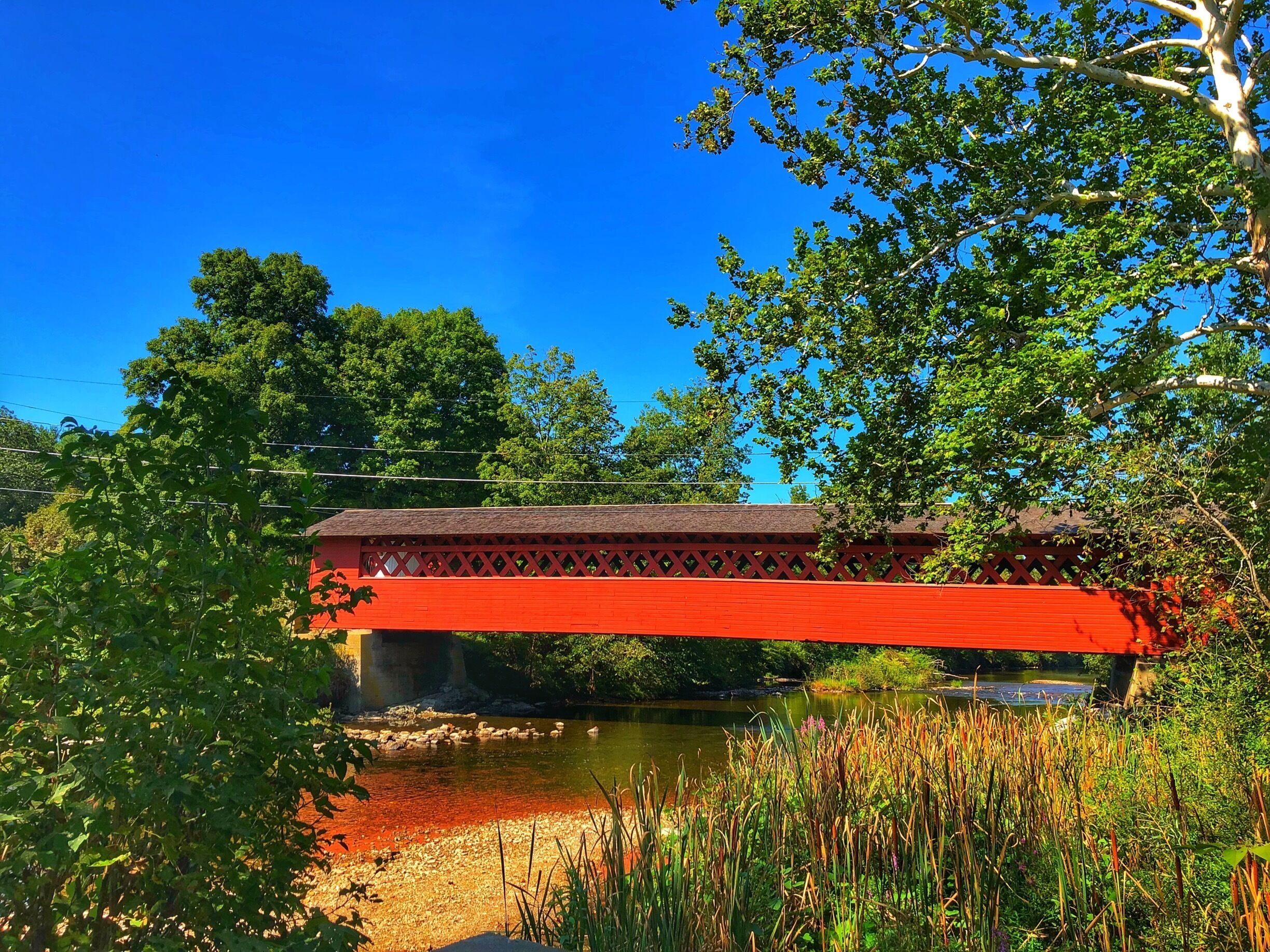 In Bennington Vermont there are many covered bridges that you can still travel on going over the rivers. This is the Henry Covered Bridge. It crosses the Walloomsac River. The bridges are from the 1800s and a beautiful unique site to see and travel over as most are still only big enough for one car to go through.