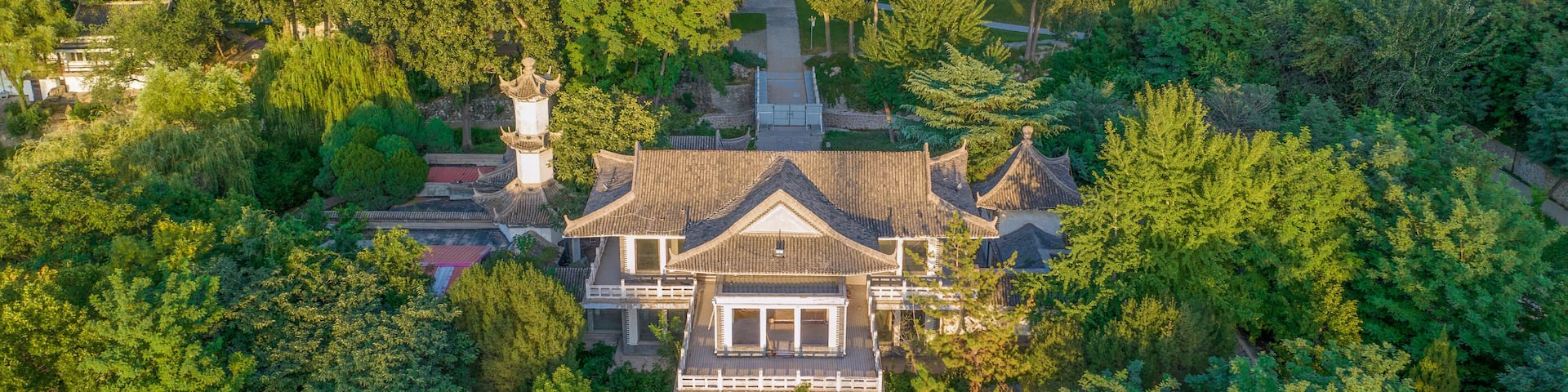 Aerial photography of Yuxi Park, Qiaoxi District, Shijiazhuang City, Hebei Province, China