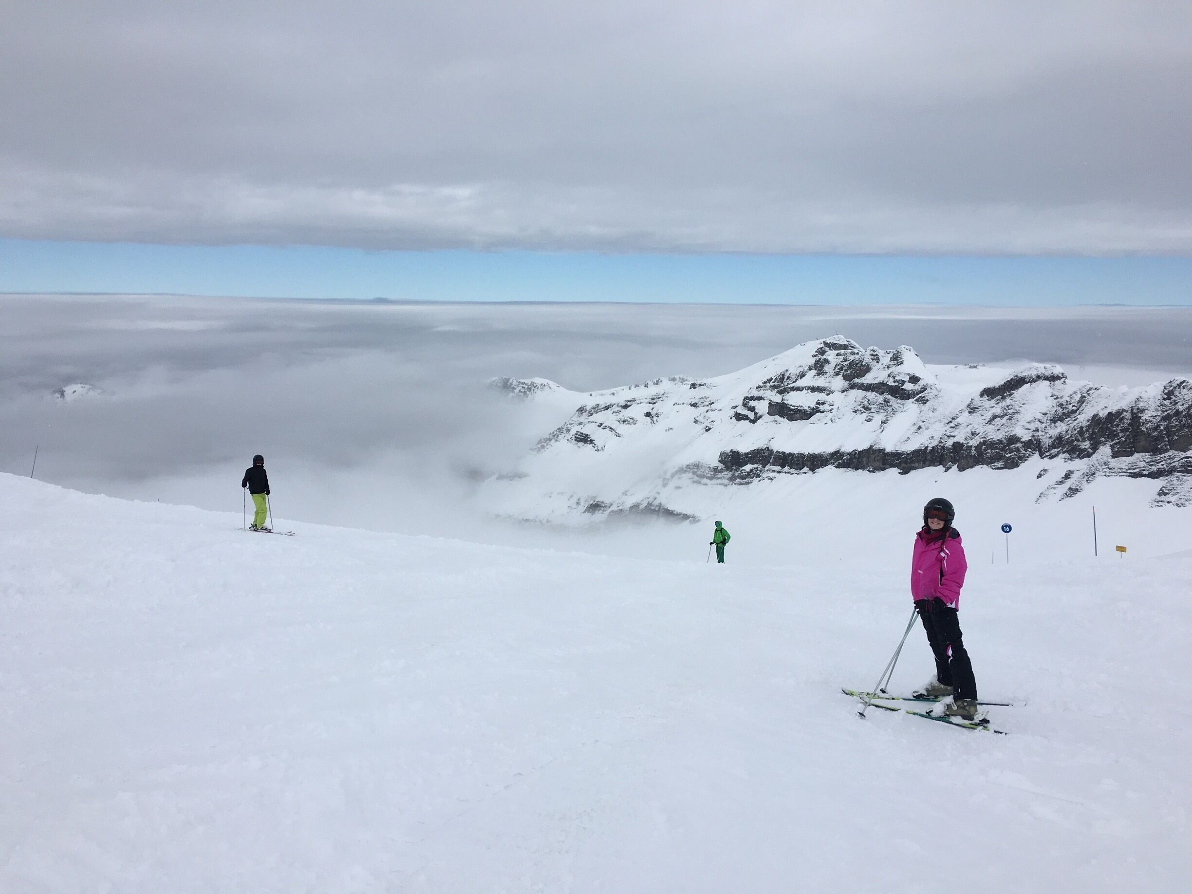 Easter skiing at Flaine, great slopes but had to take every opportunity to avoid the low cloud cover and fog