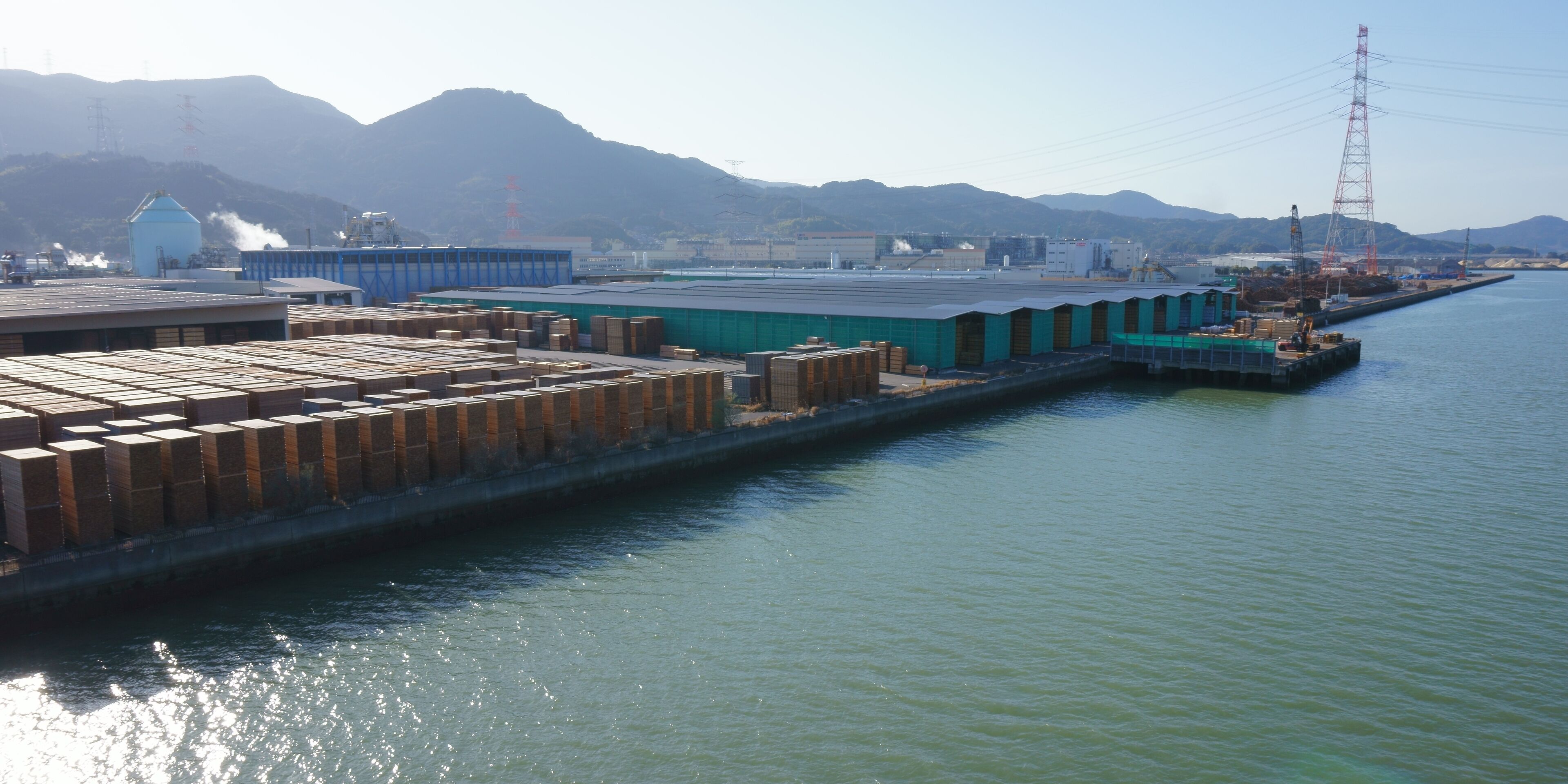 Factories in coastal industrial zone in Kubara, Higashiyamashiro-chō, Imari city, Saga prefecture.