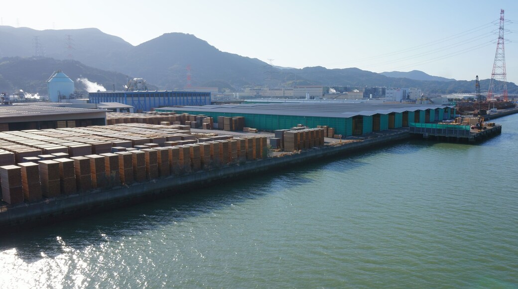 Factories in coastal industrial zone in Kubara, Higashiyamashiro-chō, Imari city, Saga prefecture.