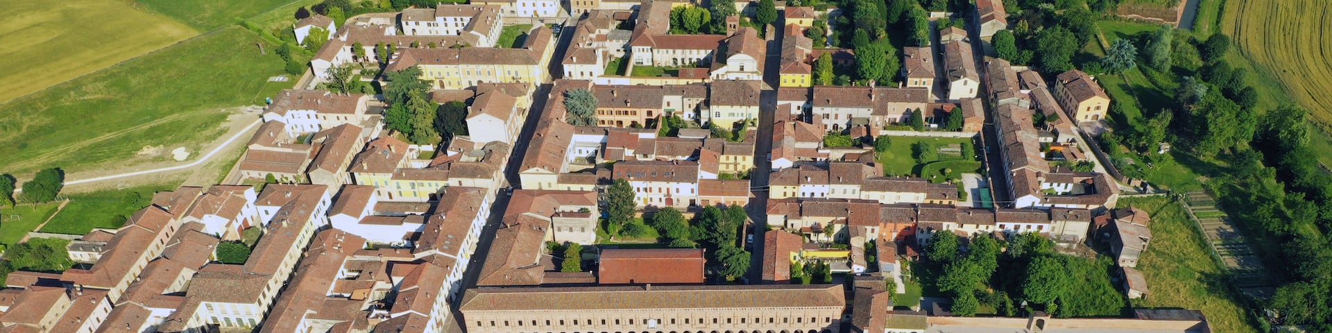 Aerial view of Sabbioneta World Heritage Site by UNESCO