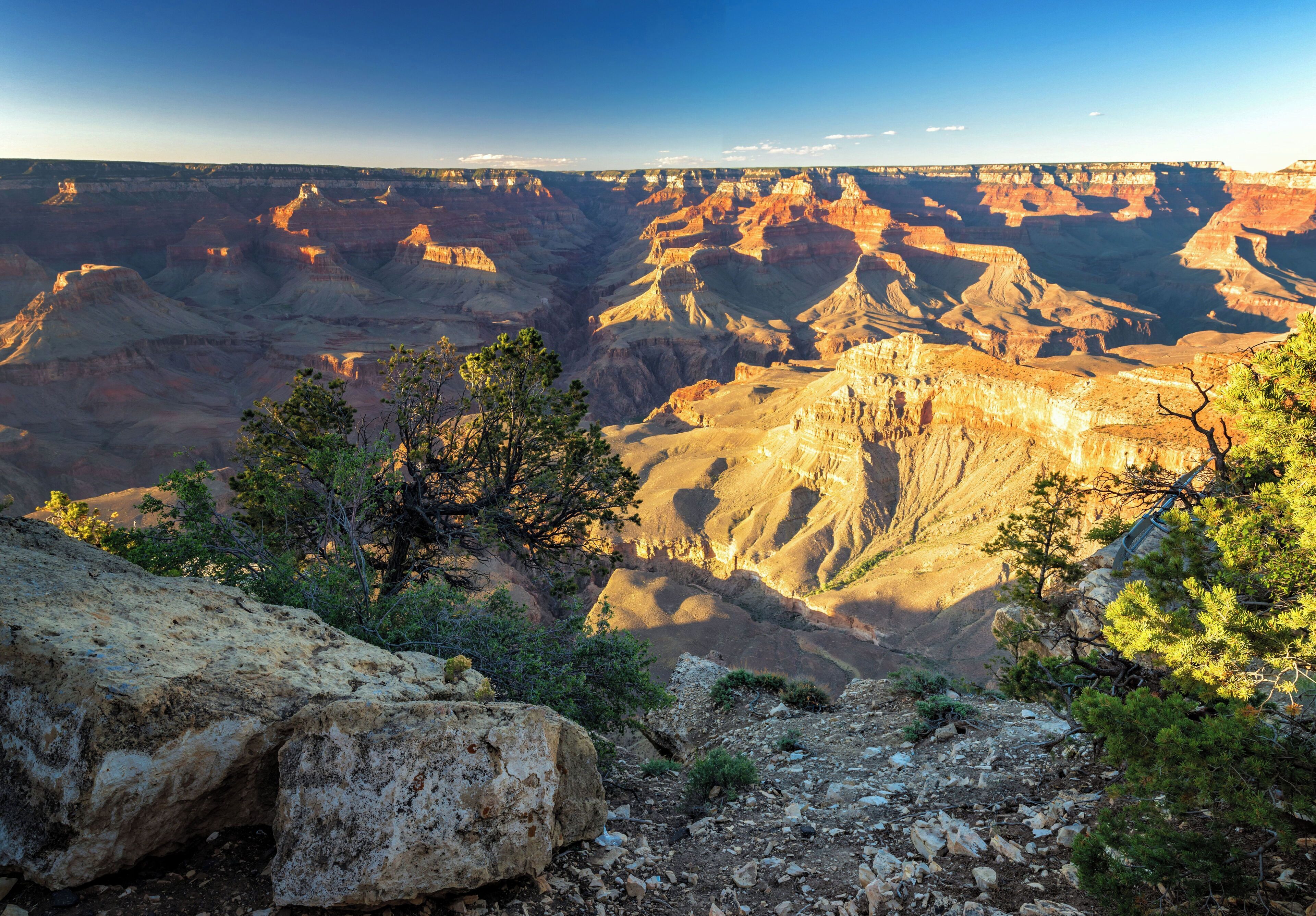 Most tourists consider the views from Yavapai Point as the most breathtaking on the Grand Canyon South Rim. As the northernmost lookout point on the South Rim and the most panoramic features the closest views of the Colorado River far below the point. It features unobstructed views up and down the river gorge.
Yavapai Point is also the most popular spot to watch the sunset which is why this vista point inspires so many photographers and artists to capture its essence of beauty. It features an abundance of distant butte formations of differing shapes with a multitude of color that bombard the eye senses in all directions. At an elevation of 7062 feet, it is one of the highest points at the South Rim of the Grand Canyon.
#grandcanyon #panorama #sunset #nature