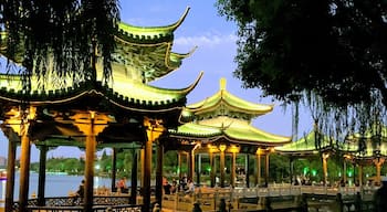 Twilight at the river around the old town of Nantong.