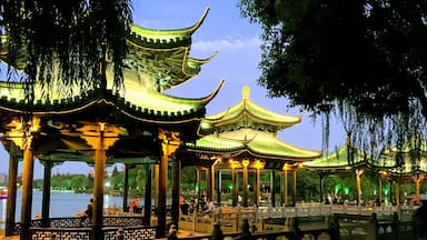 Twilight at the river around the old town of Nantong.