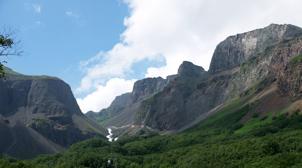 World largest volcanic Caldera Changbai Waterfall in Changbaishan National Park China panorama
