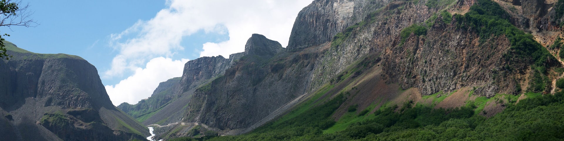 World largest volcanic Caldera Changbai Waterfall in Changbaishan National Park China panorama