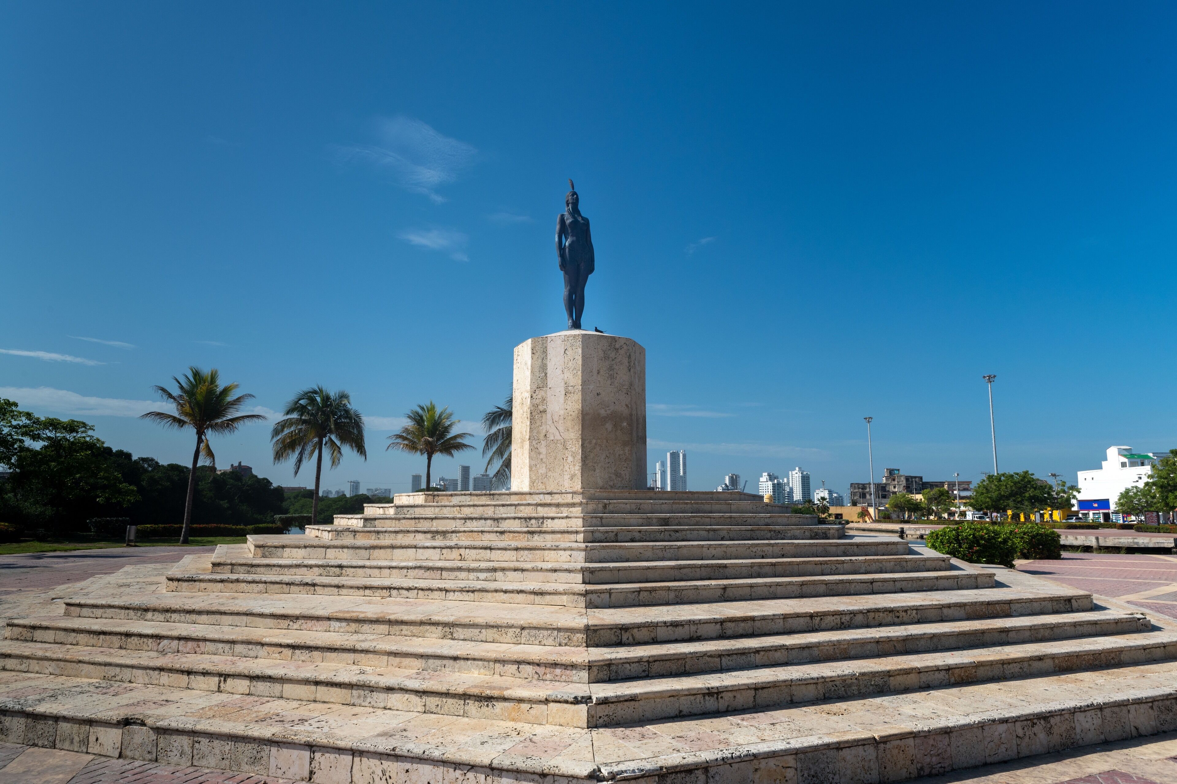 Statue of La India Catalina, indigenous woman who was abducted and served as a guide/interpreter for Conquistadores.  Sculpted by Eladio Gil Zambrana in 1974 as a tribute to the Carib people who inhabited the area before the Spanish conquest.