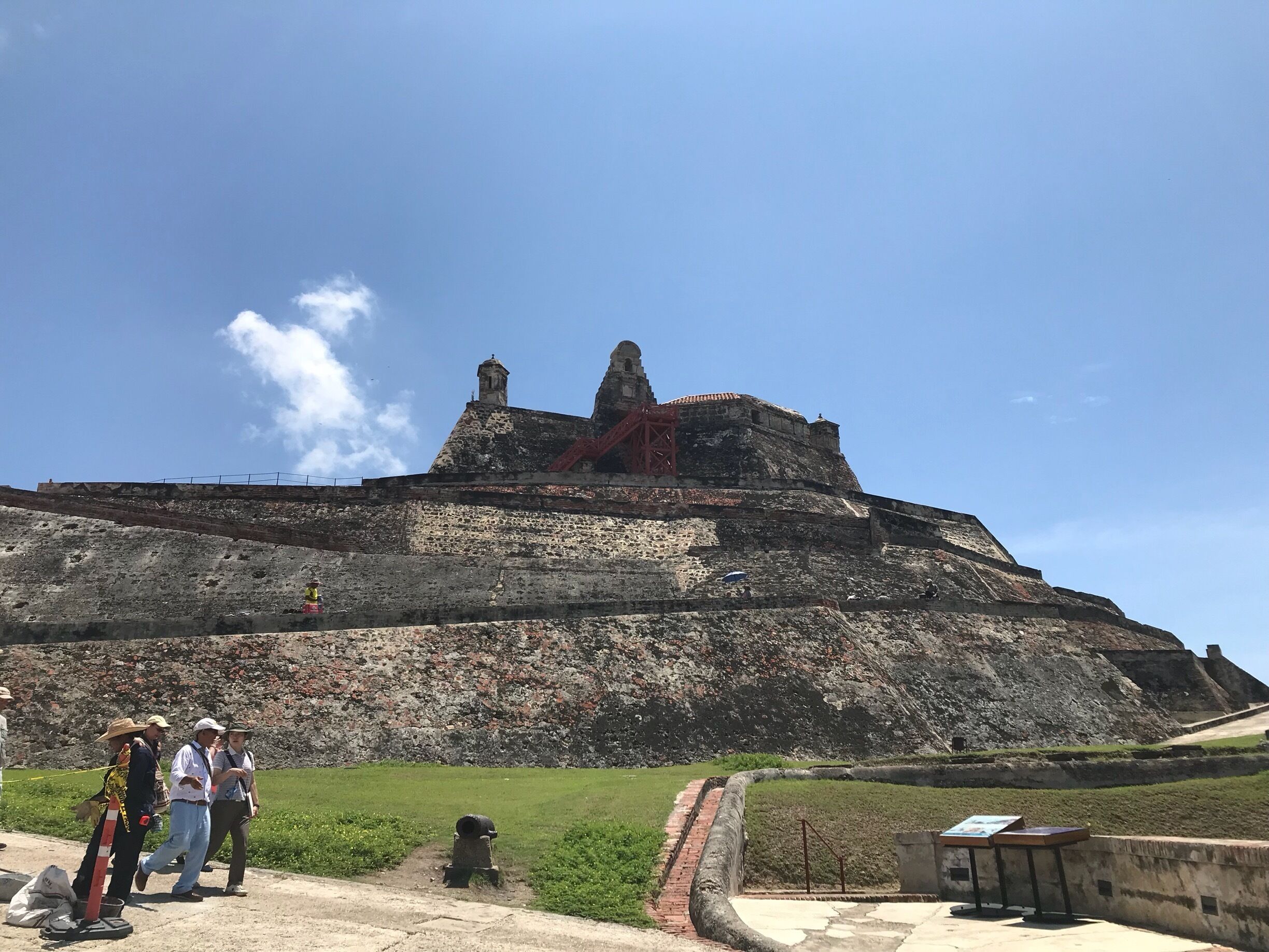 The Castillo San Felipe de Barajas is a fortress in the city of Cartagena, Colombia. The castle is located on the Hill of San Lázaro in a strategic location, dominating approaches to the city by land or sea. It was built by the Spanish during the colonial era. Wikipedia