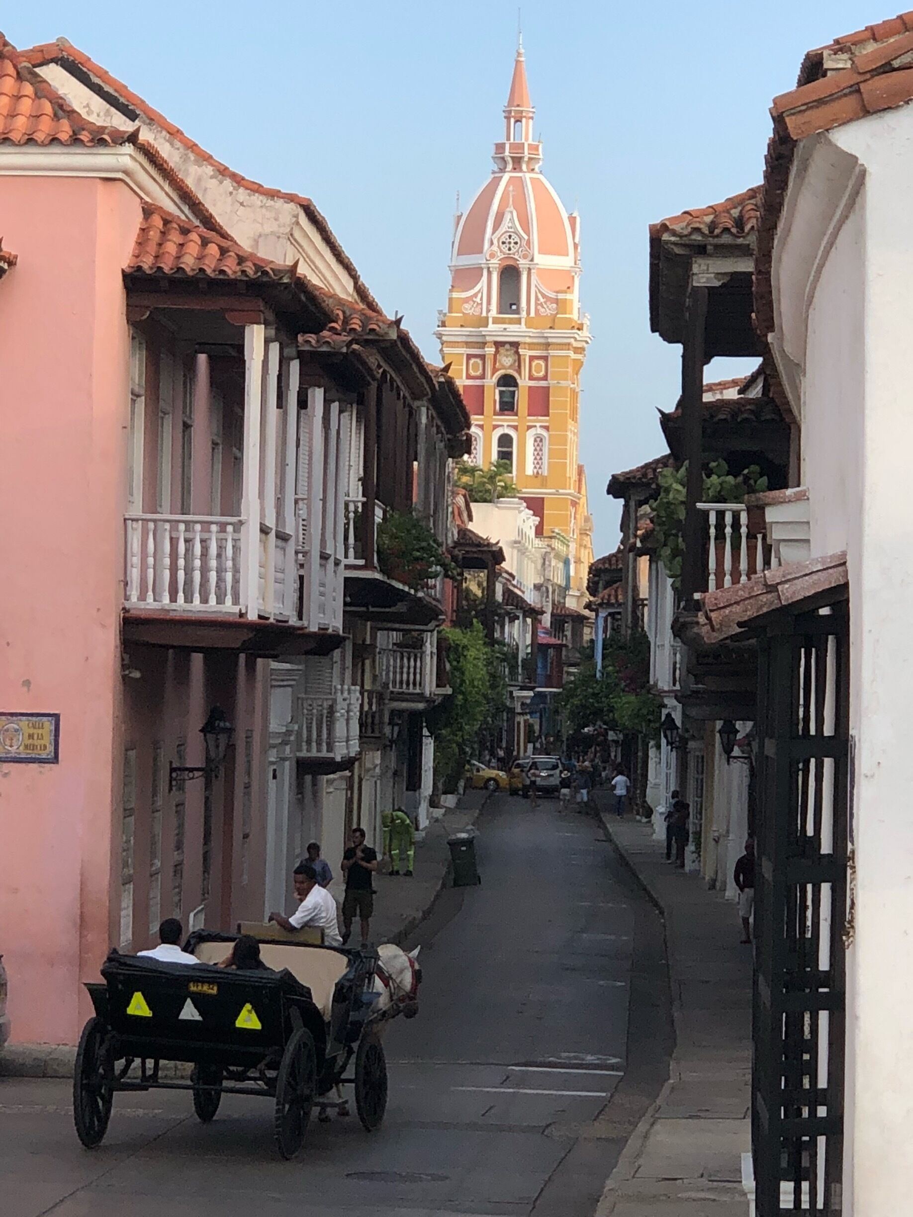 Small street with horse carriage 