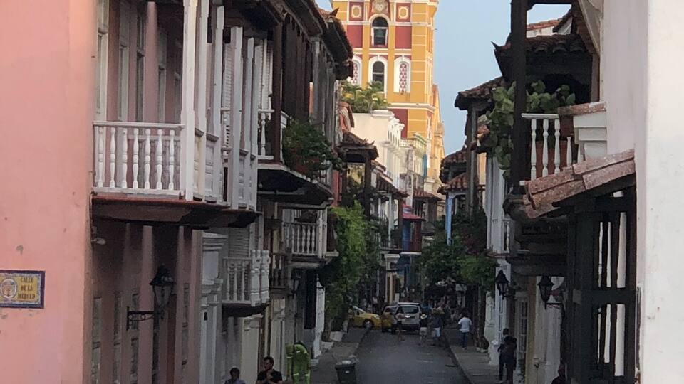 Small street with horse carriage