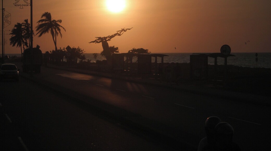 Sun setting over the ocean of Cartagena... great view as you're passing by on your #Roadtrip