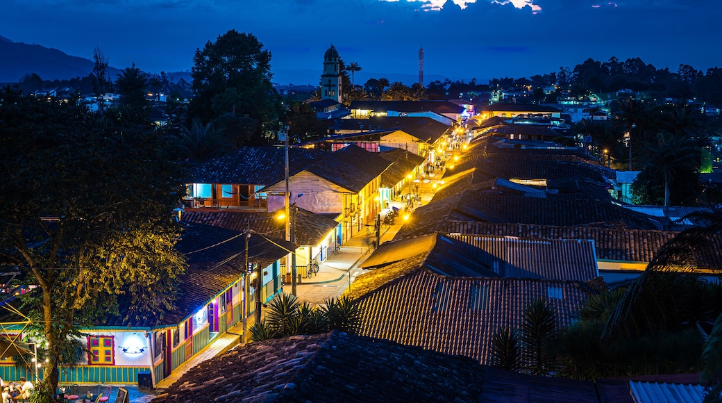 views of salento, which is one of the colombian coffee region town