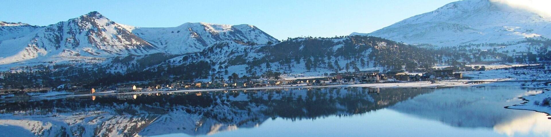 Coming from Copahue, the view of Caviahue and the volcano. #roadtrip
