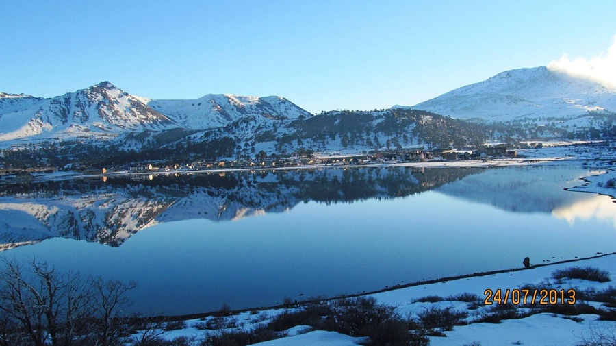 Coming from Copahue, the view of Caviahue and the volcano. #roadtrip