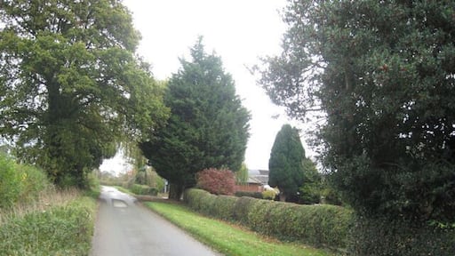 Domgay Lane Farm on left is opposite Domgay Hall