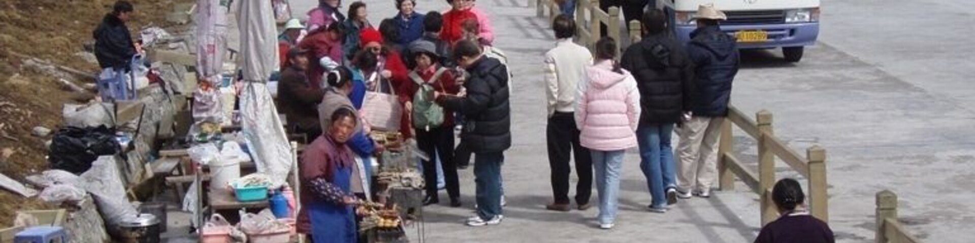 Tibetan BBQ lamb on the way back from the Siguniang Mountain. Spicy & it looks like Malaysia famous food - Satay