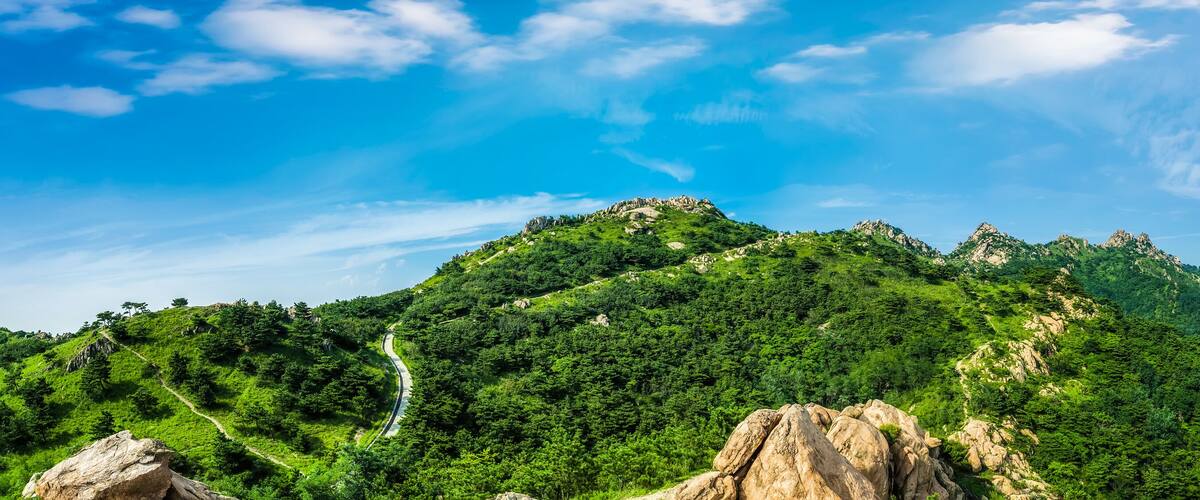 The steep top of Fushan mountain in Qingdao..