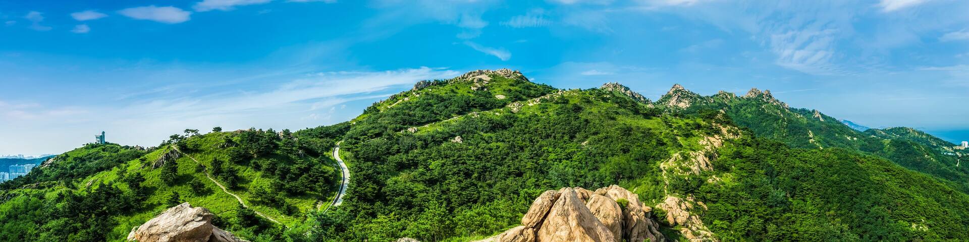 The steep top of Fushan mountain in Qingdao..