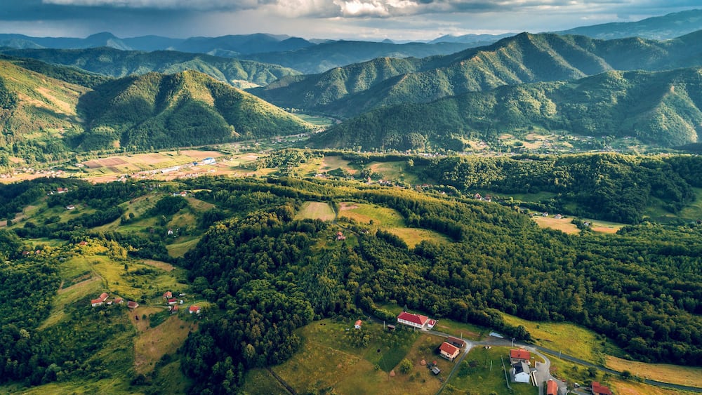 Mountains around Zepce in Bosnia