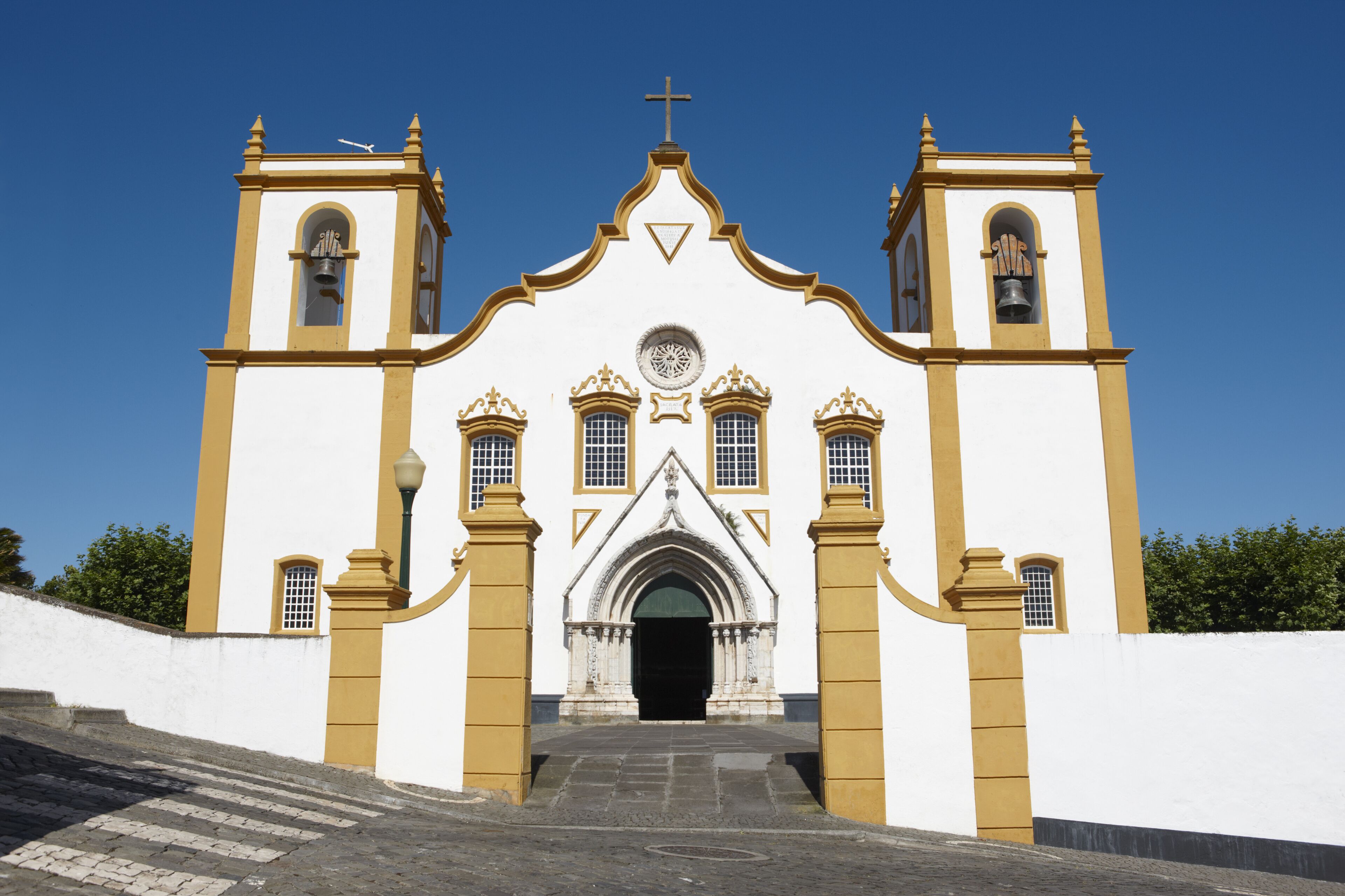 Traditional Azores church. Santa Cruz. Praia da Vitoria. Terceira. Portugal