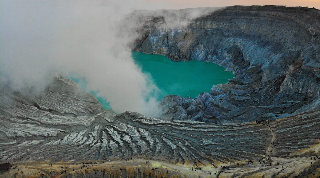 Drone shot during sunrise