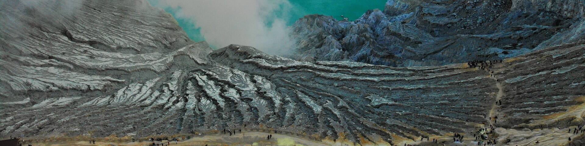 Drone shot during sunrise