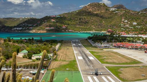St. Barthelemy featuring an airport