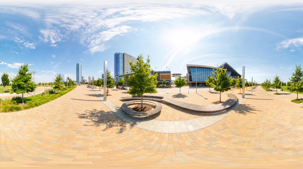 360 equirectangular photo Scissortail Park Downtown Oklahoma City