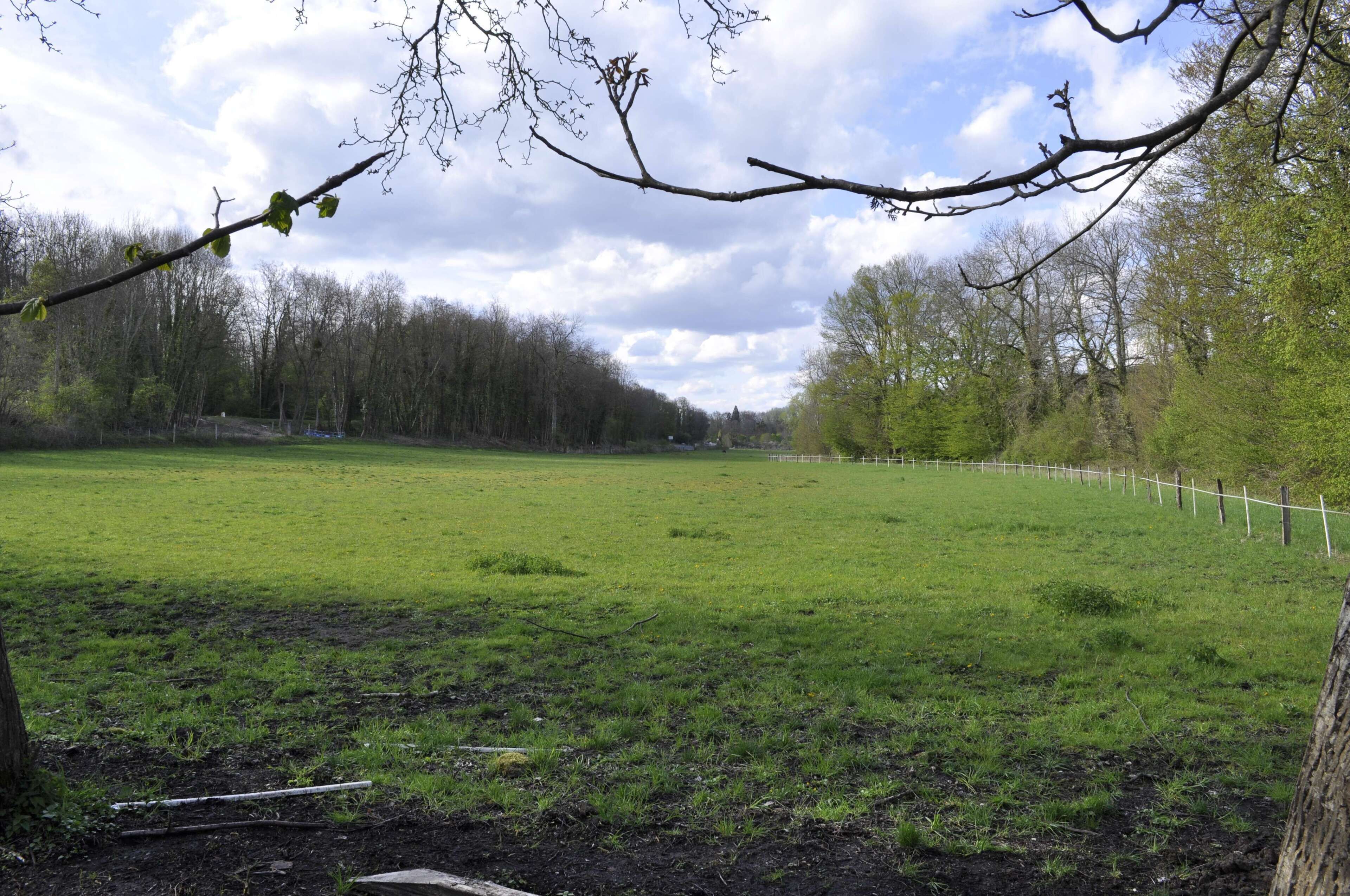 Vallée de la Bèze à l'entrée de Bèze (Côte d'Or).