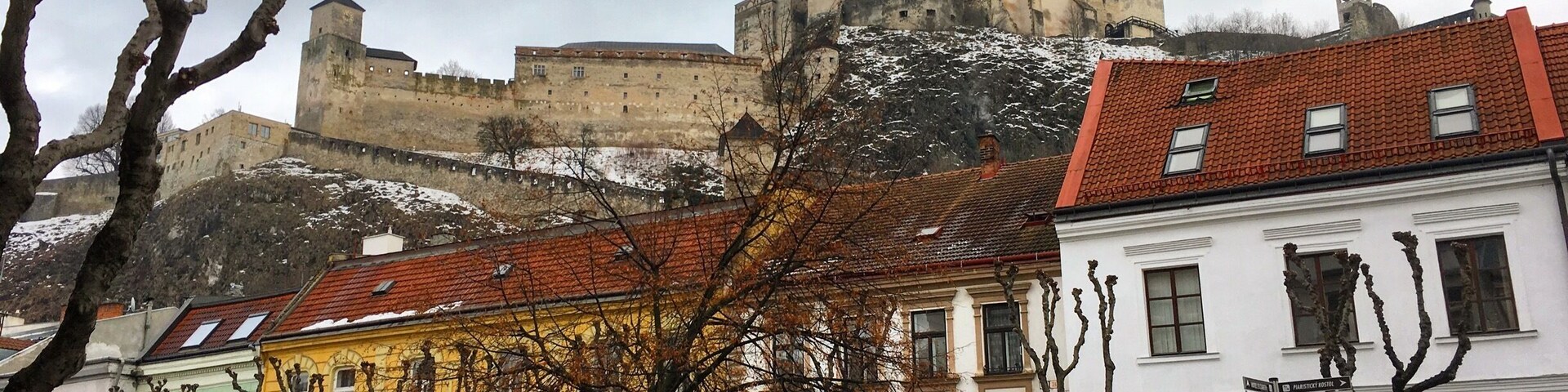 Town under the castle. Winter view