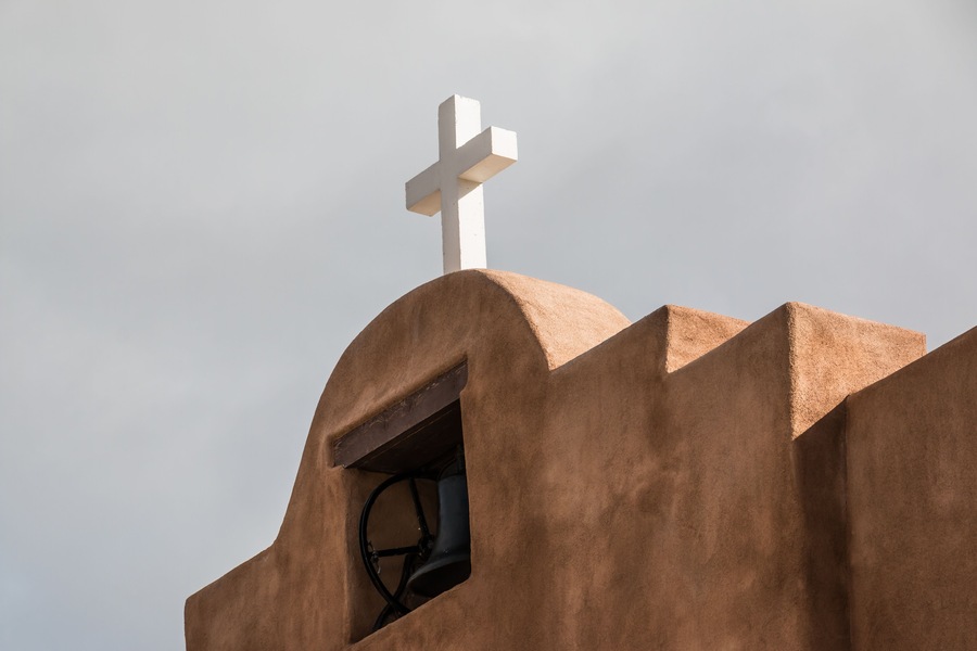 Bell Tower on St. Anthony Church,Dixon,New Mexico,USA