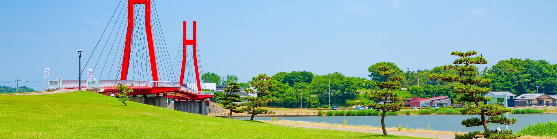 北潟湖のアイリスブリッジ 福井県あわら市にて