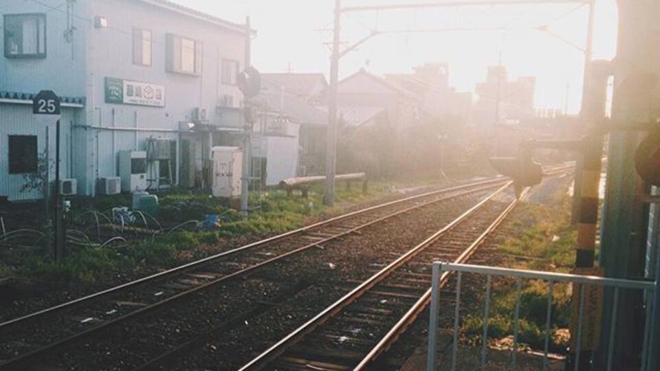 Awarayunomachi station right before sunset. #awara #Awaraonsen #awarayunomachi #Japan #onsen #Japan #sunset #Trainstation