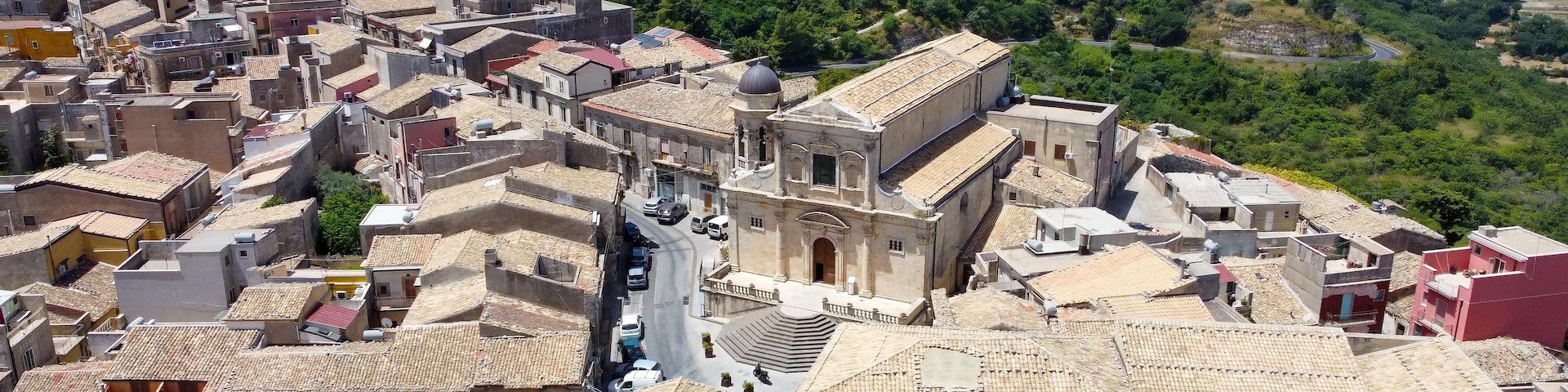 aerial pictures made with a dji mini 4 pro drone over Palazzolo Acreide, Sicily, Italy