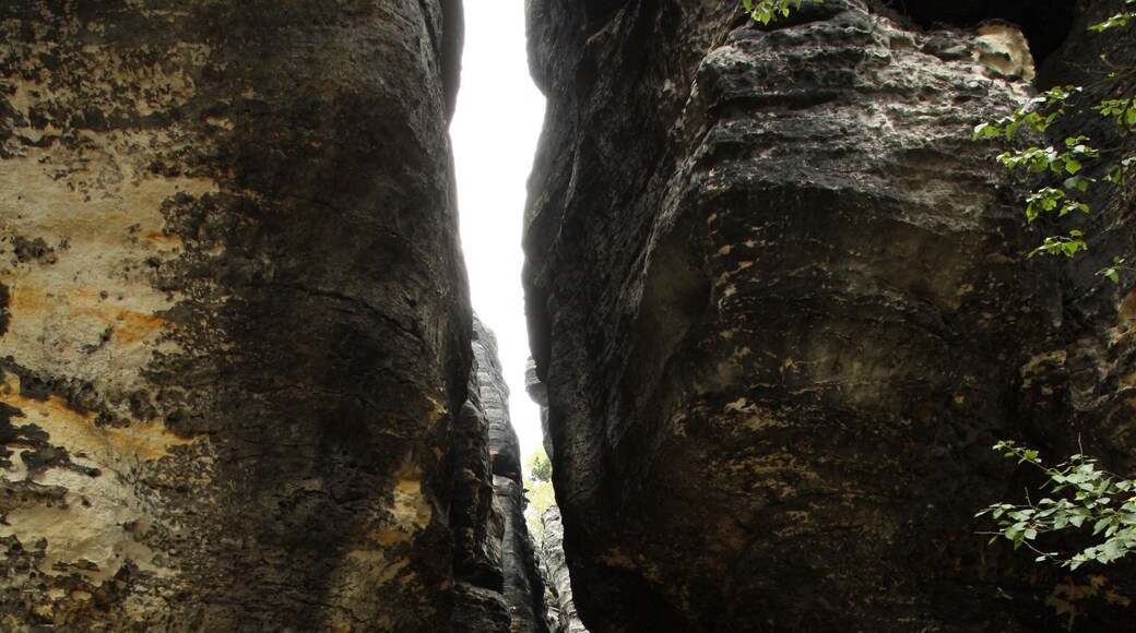 Natural monument Tiské stěny near Tisá village in Ústí nad Labem District, Czech Republic