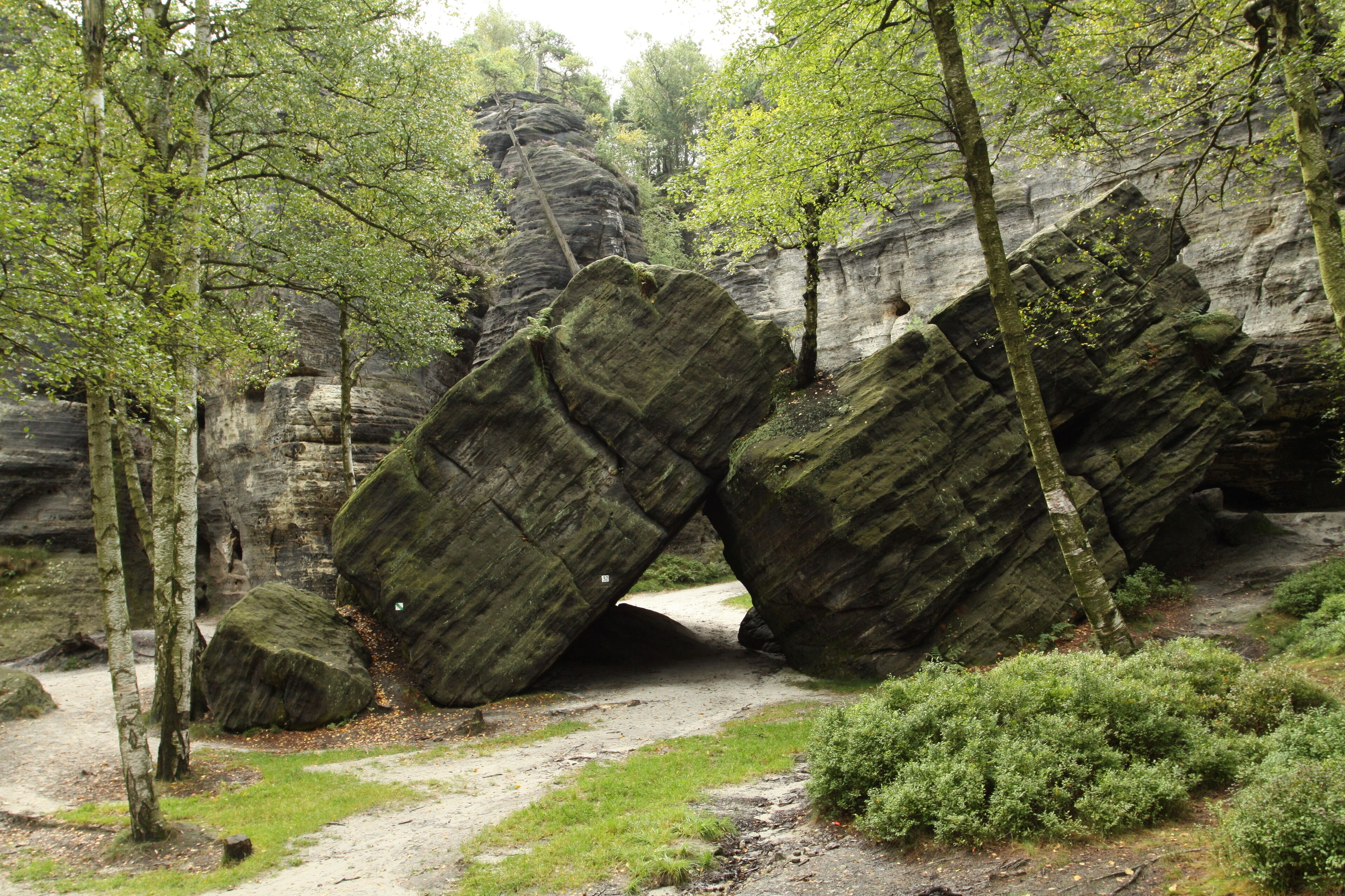 Natural monument Tiské stěny near Tisá village in Ústí nad Labem District, Czech Republic