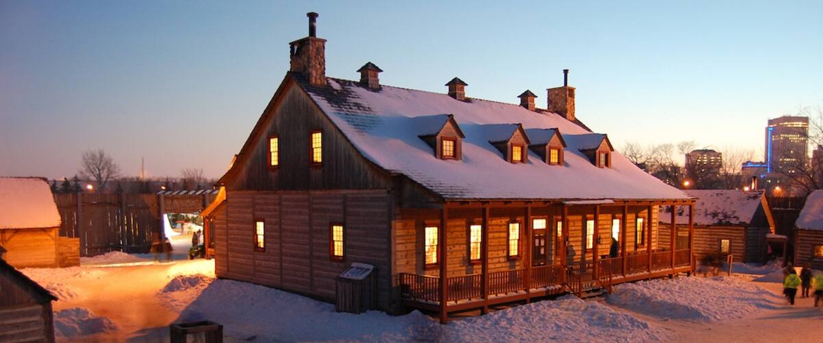 Winnipeg showing a small town or village and snow