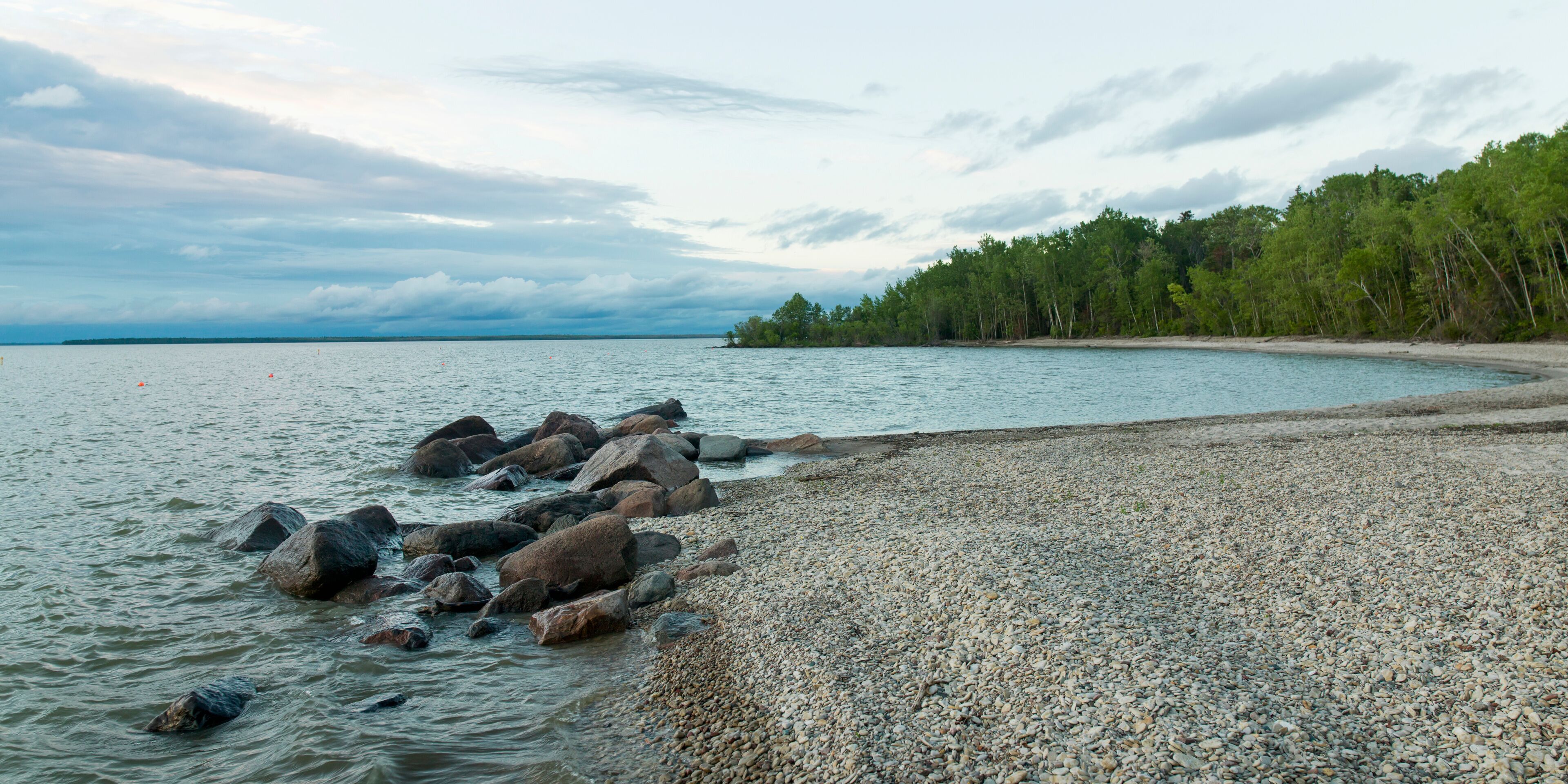 The Rocky Beach Of Lake Winnipeg In Hecla-Grindstone Provincial Park; Riverton, Manitoba, Canada