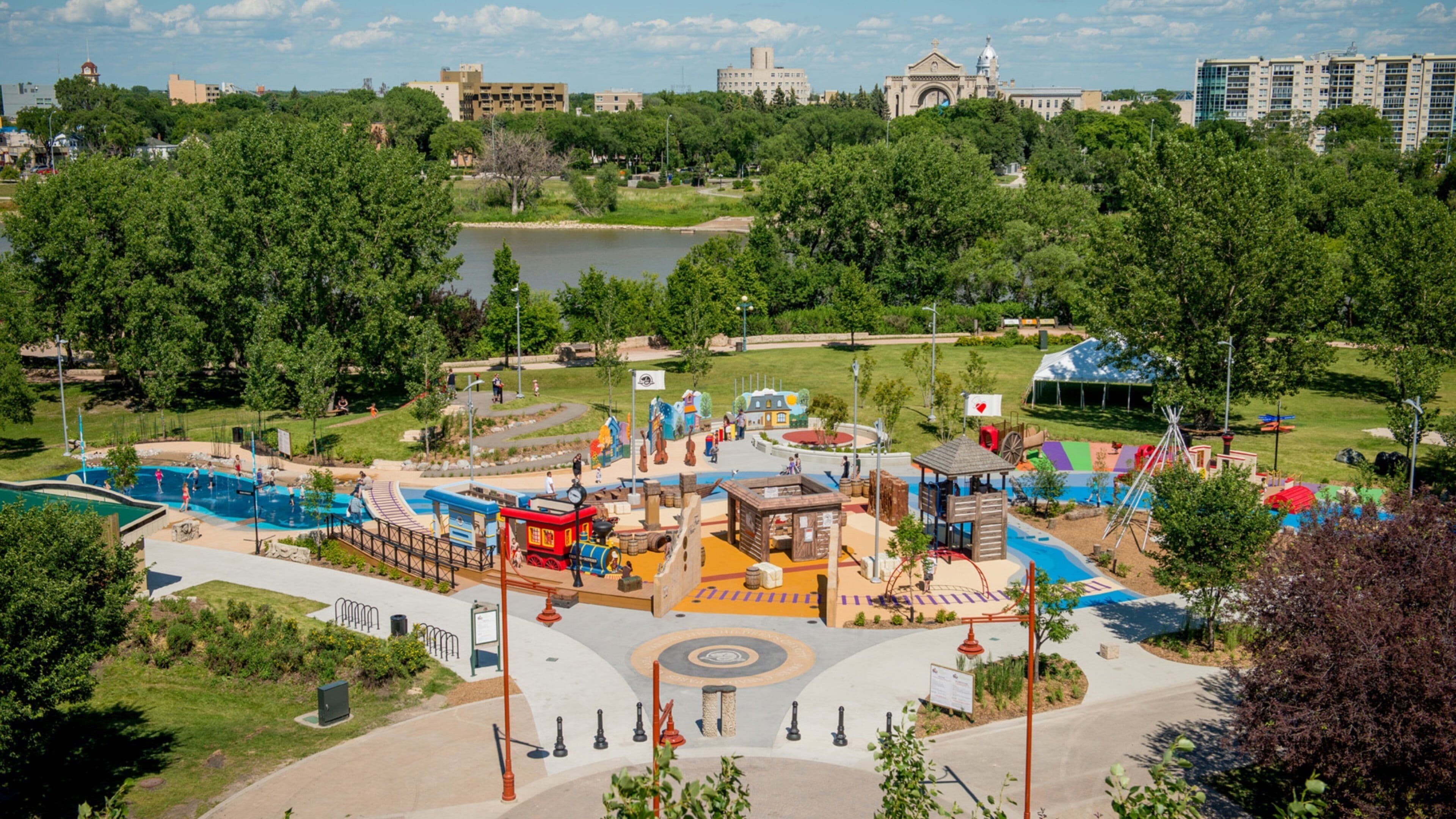 Winnipeg featuring a playground, a square or plaza and a park
